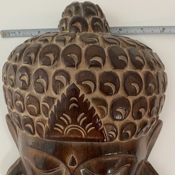 Vintage Tibet Buddha Wood Carved Mask - Picture 7 of 7